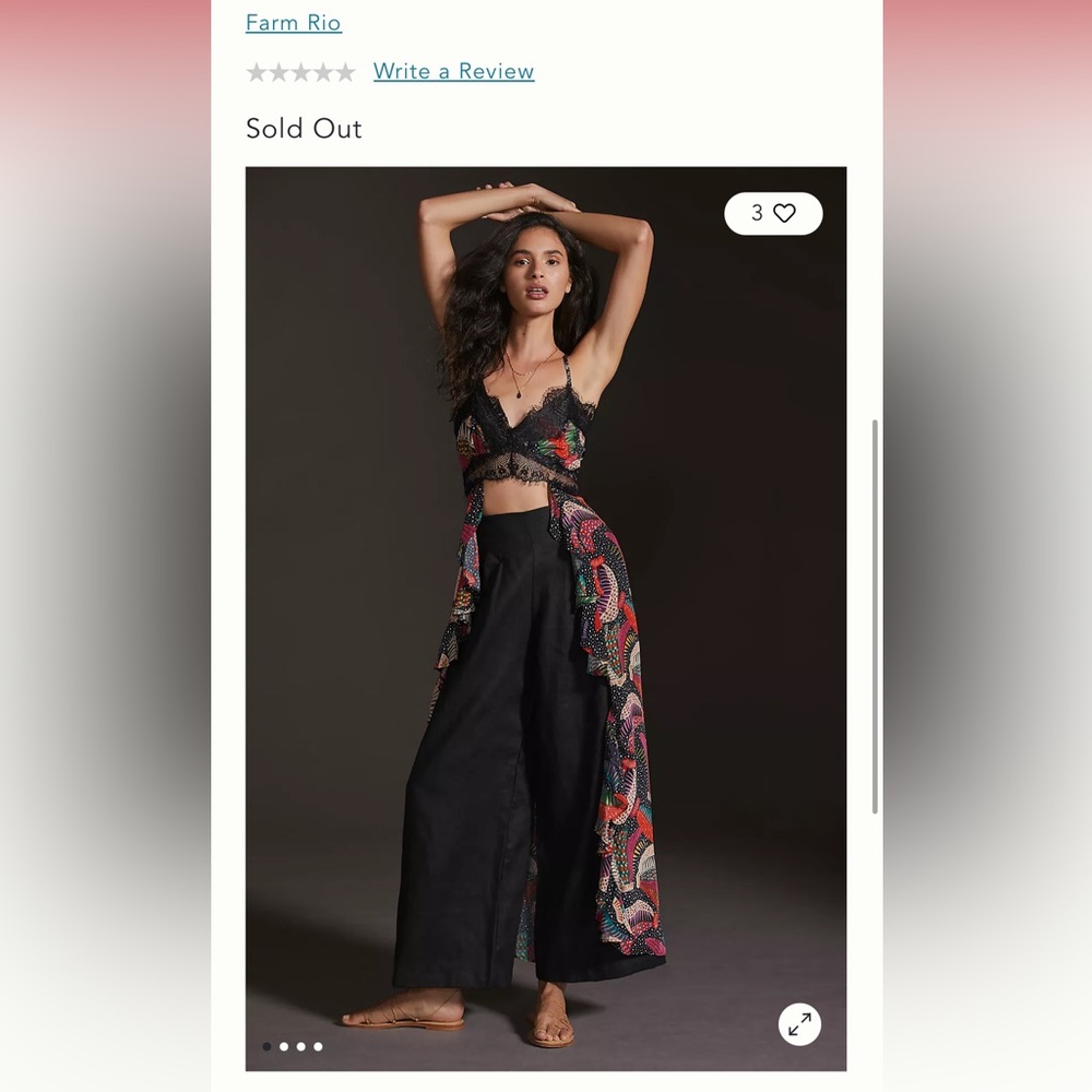 FARM Rio x Anthropologie Long Lace Cami NWT Size Small (Sold Out/HTF)